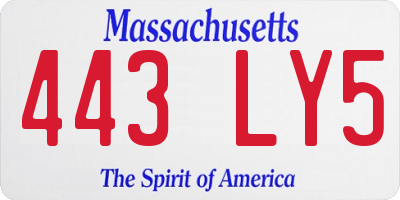 MA license plate 443LY5