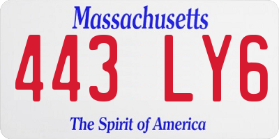 MA license plate 443LY6