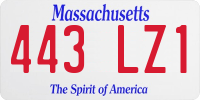 MA license plate 443LZ1