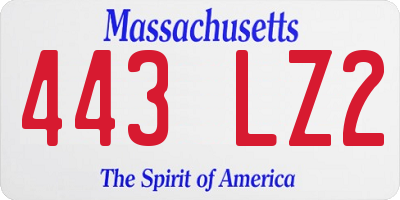 MA license plate 443LZ2