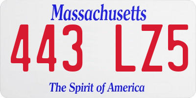 MA license plate 443LZ5