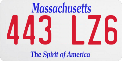 MA license plate 443LZ6