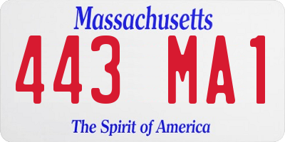 MA license plate 443MA1