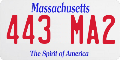 MA license plate 443MA2