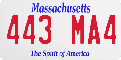 MA license plate 443MA4
