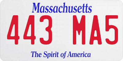 MA license plate 443MA5