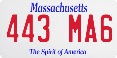 MA license plate 443MA6