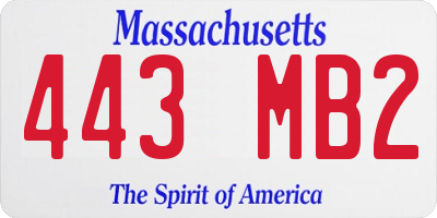 MA license plate 443MB2
