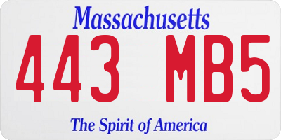 MA license plate 443MB5