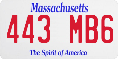 MA license plate 443MB6