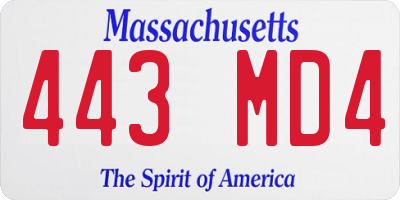 MA license plate 443MD4