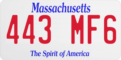 MA license plate 443MF6