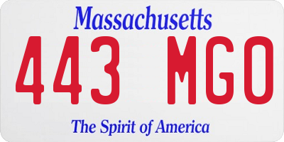 MA license plate 443MG0