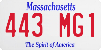 MA license plate 443MG1