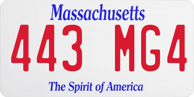 MA license plate 443MG4