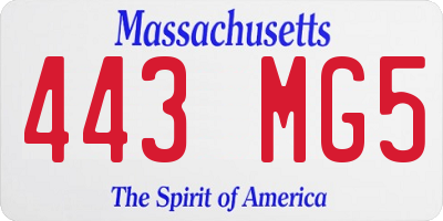 MA license plate 443MG5