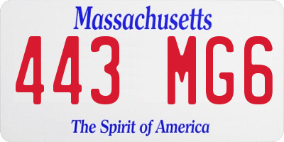 MA license plate 443MG6