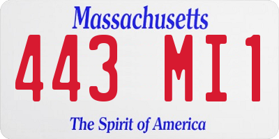 MA license plate 443MI1