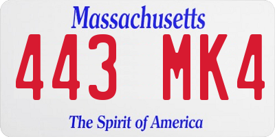 MA license plate 443MK4