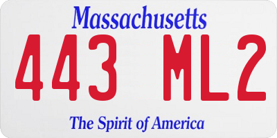 MA license plate 443ML2