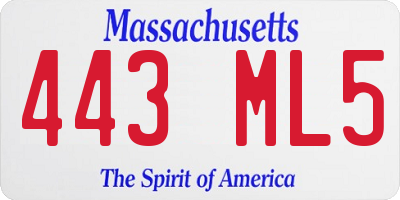 MA license plate 443ML5