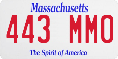 MA license plate 443MM0