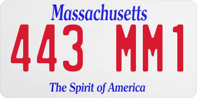 MA license plate 443MM1