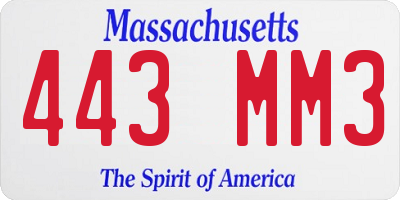 MA license plate 443MM3