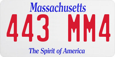 MA license plate 443MM4