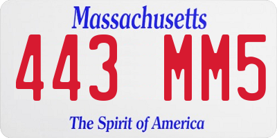 MA license plate 443MM5