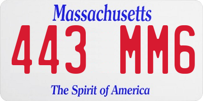 MA license plate 443MM6