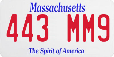 MA license plate 443MM9