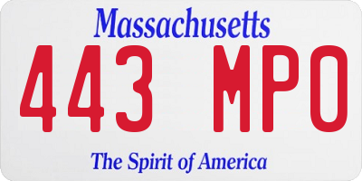 MA license plate 443MP0
