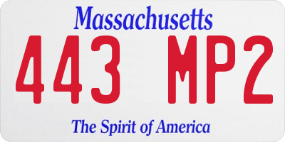 MA license plate 443MP2