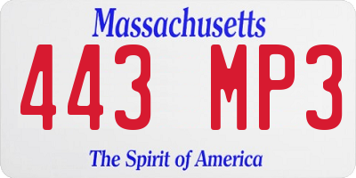 MA license plate 443MP3