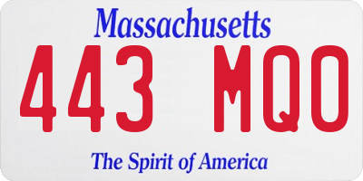 MA license plate 443MQ0