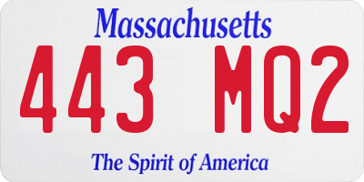 MA license plate 443MQ2