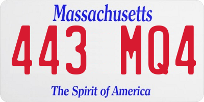 MA license plate 443MQ4