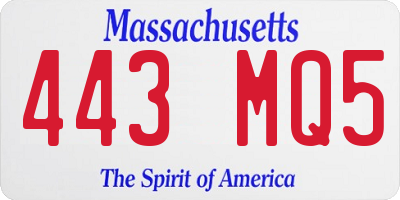 MA license plate 443MQ5