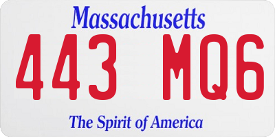 MA license plate 443MQ6