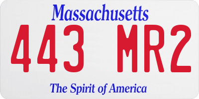 MA license plate 443MR2