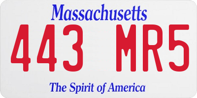 MA license plate 443MR5