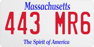 MA license plate 443MR6