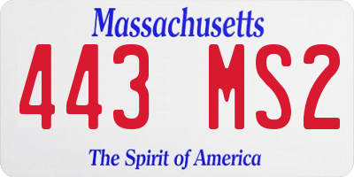 MA license plate 443MS2