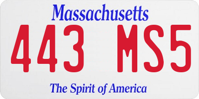 MA license plate 443MS5