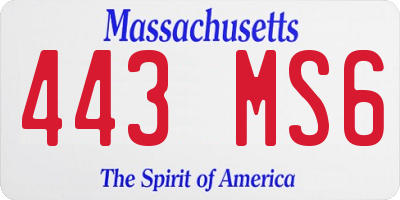 MA license plate 443MS6