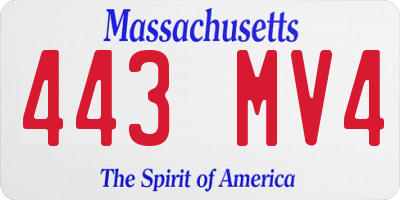 MA license plate 443MV4