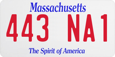 MA license plate 443NA1