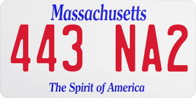 MA license plate 443NA2