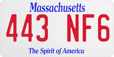MA license plate 443NF6